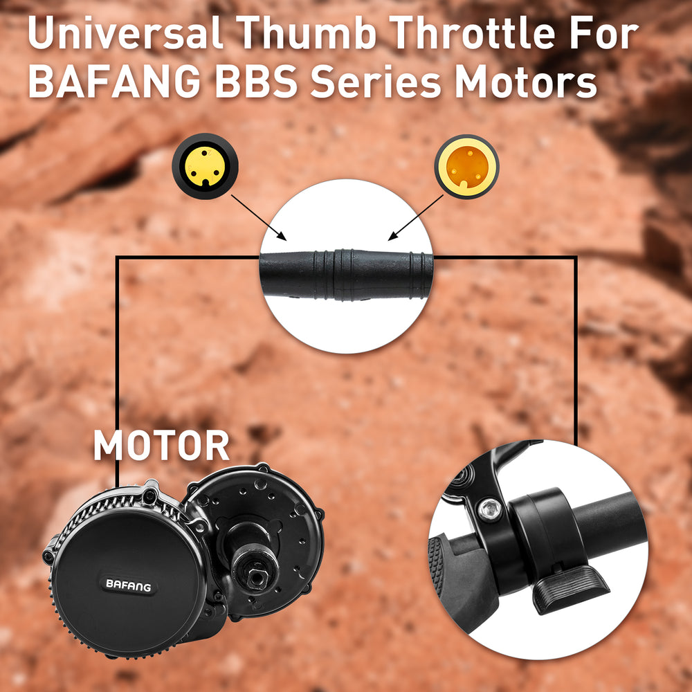 Zeekpowa Thumb Throttle for Bafang with 3 Pin Connector, Universal eBike Conversion Kit