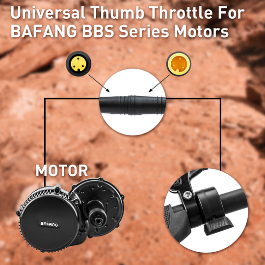Zeekpowa Thumb Throttle for Bafang with 3 Pin Connector, Universal eBike Conversion Kit