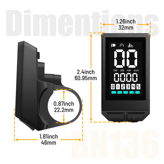 eBike Display BN136 for BAFANG Motor BBS01B BBS02B BBS-HD