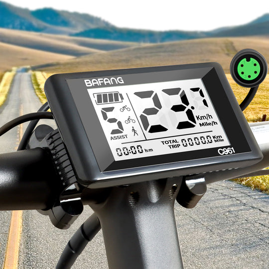 Ebike LCD Display C961 for Bafang BBS Mid-Drive Motors, Supports UART Protocol