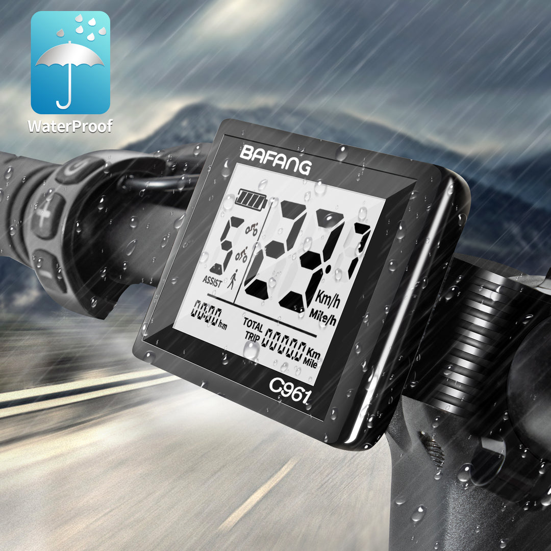 Ebike LCD Display C961 for Bafang BBS Mid-Drive Motors, Supports UART Protocol