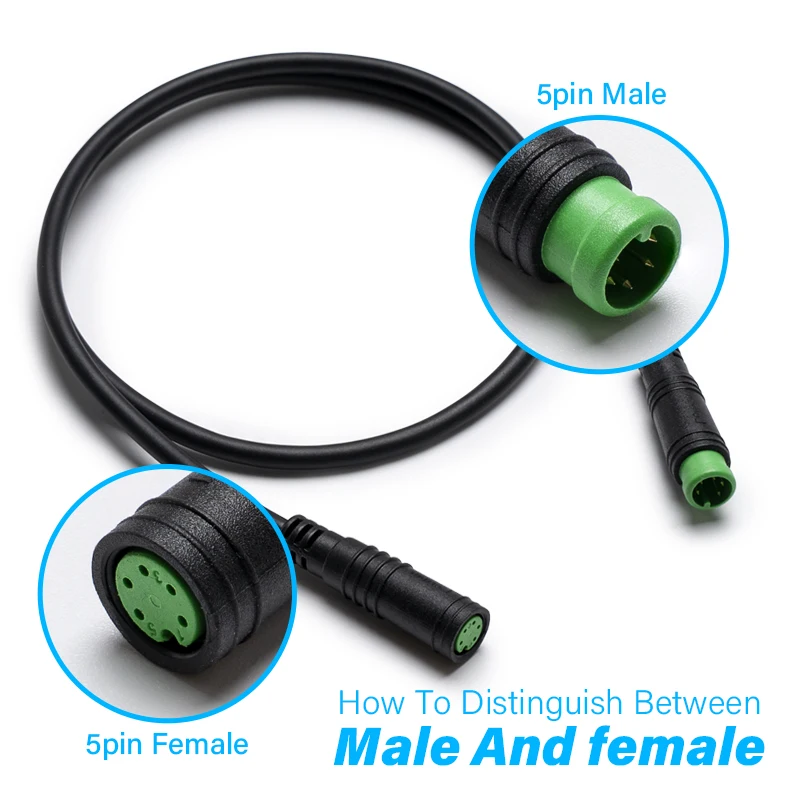 5Pin Ebike Extension Cable Male/Female for BAFANG display