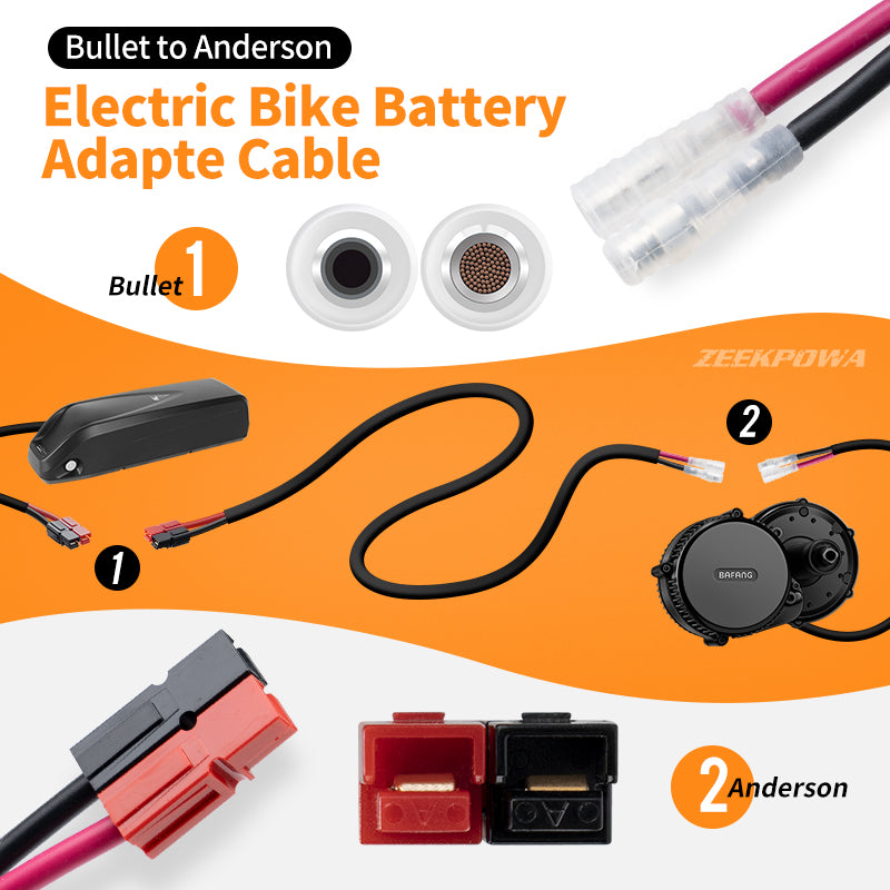 96cm Battery Connector Cable E-Bike Big Bullet to Anderson adaptor Connector