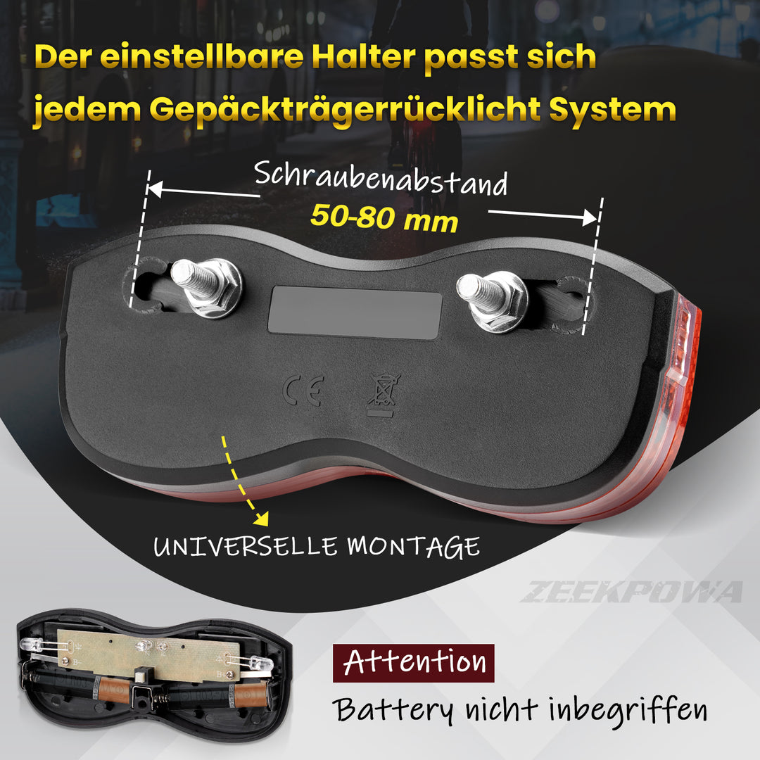 Zeekpowa Rear Light Bicycle Red Reflector Scooter Lamp