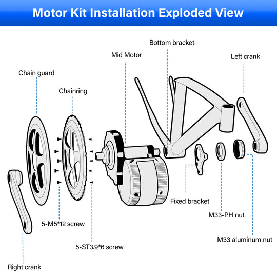 BAFANG 36V/48V 250W/500W Mid Drive Motor Only