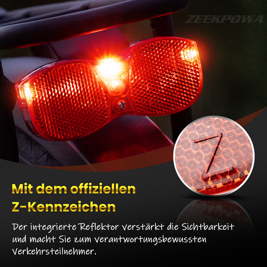 Zeekpowa Rear Light Bicycle Red Reflector Scooter Lamp