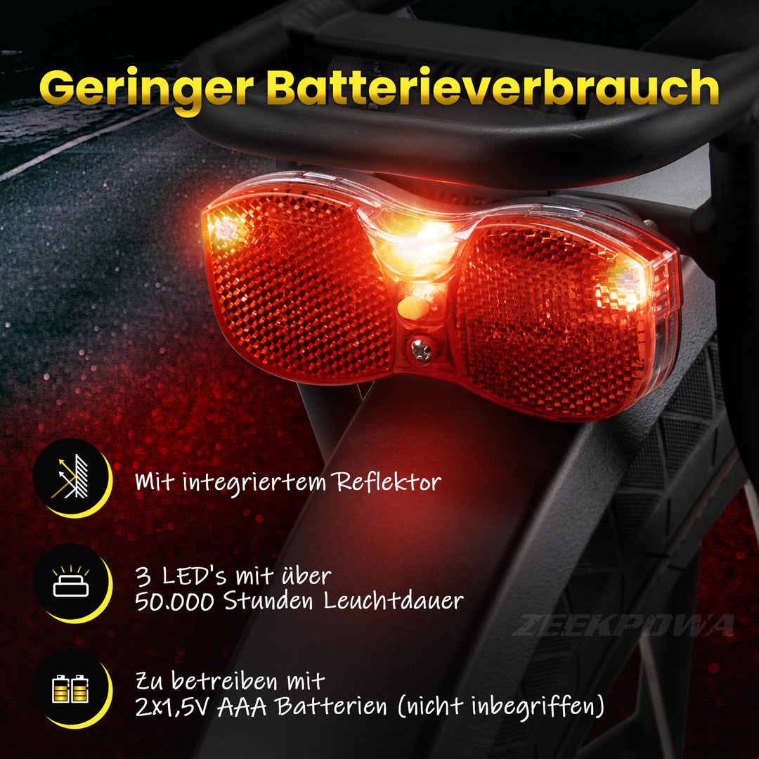 Zeekpowa Rear Light Bicycle Red Reflector Scooter Lamp