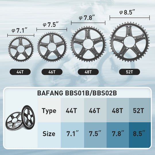 BAFANG Chainring for Mid Drive Kit : 44T 46T 48T 52T